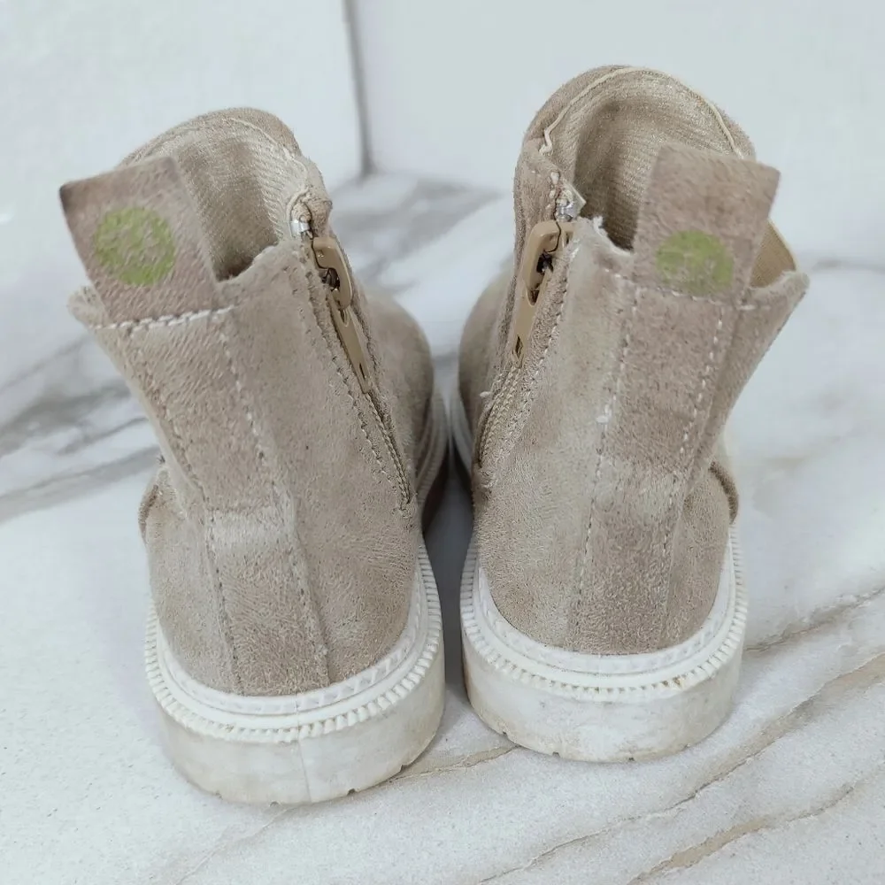 First Steps Baby Infant Tan Faux Suede Slip On Chelsea Ankle Boots, Sz 4